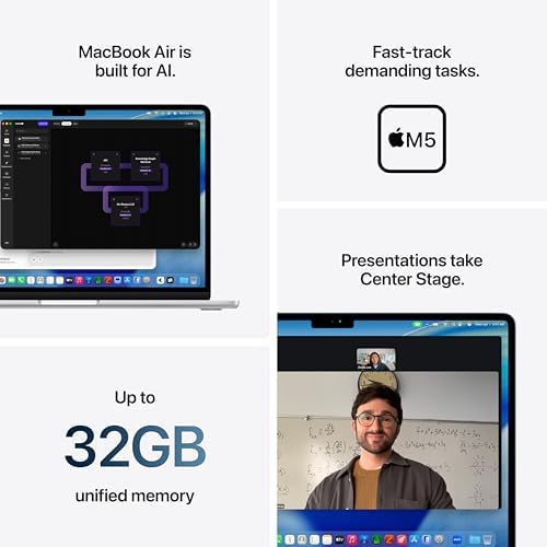 Apple MacBook Air 13 inch Laptop with M5 chip  13 6 inch Liquid Retina Display  24GB Unified Memory  512GB SSD; Midnight