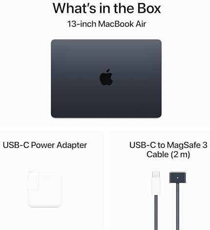 Apple MacBook Air with Apple M3 Chip  13 inch  8GB RAM  256GB SSD Storage  Midnight  Renewed 
