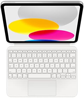 Apple Magic Keyboard Folio  iPad Keyboard and case for iPad  A16 and 10th Generation   Detachable Two Piece Design that attaches magnetically  Built in trackpad  US English   White