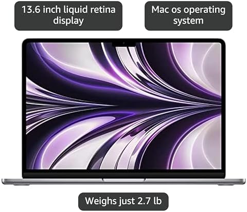 Apple Mid 2022 MacBook Air with Apple M2 Chip  13 6 inch  8GB RAM  256GB SSD   Silver  Renewed