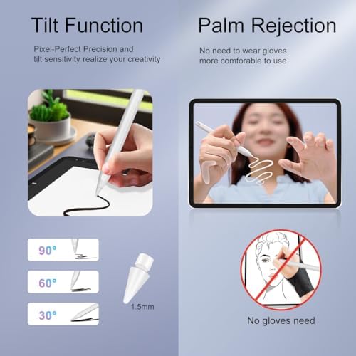 Apple Pencil Pro   2X Fast Charging iPad Pro Pen for iPad Pro M4 11 13 Inch with Palm Rejection   High Precision   Tilt Sensitive iPad Pencil for Pro 12 9 11 Air M2 M3 White