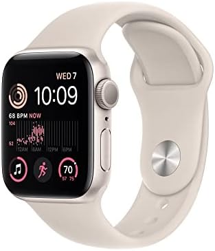 Apple Watch SE 2nd Gen  GPS  40mm    Starlight Case with Starlight Sport Band S/M  Renewed 