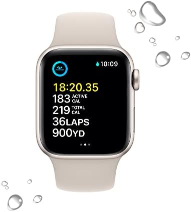 Apple Watch SE 2nd Gen  GPS  40mm    Starlight Case with Starlight Sport Band S/M  Renewed 
