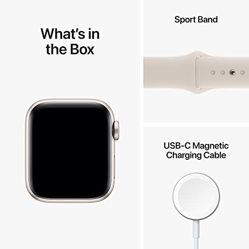 Apple Watch SE 2nd Gen  GPS  40mm    Starlight Case with Starlight Sport Band S/M  Renewed 