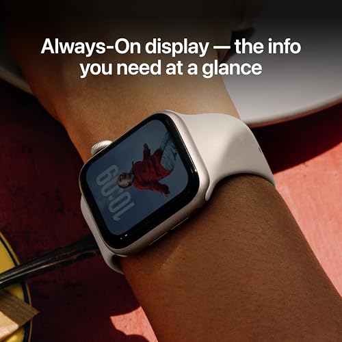 Apple Watch SE 3  GPS 44mm  Smartwatch with Starlight Aluminum Case with Starlight Sport Band   M/L  Fitness and Sleep Trackers  Heart Rate Monitor  Always On Display  Water Resistant