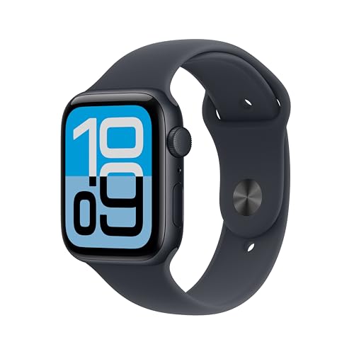 Apple Watch SE 3  GPS 44mm  Smartwatch with Midnight Aluminum Case with Midnight Sport Band   M/L  Fitness and Sleep Trackers  Heart Rate Monitor  Always On Display  Water Resistant