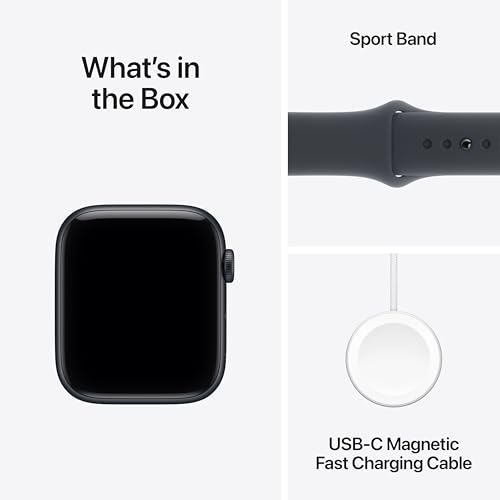 Apple Watch SE 3  GPS 44mm  Smartwatch with Midnight Aluminum Case with Midnight Sport Band   M/L  Fitness and Sleep Trackers  Heart Rate Monitor  Always On Display  Water Resistant