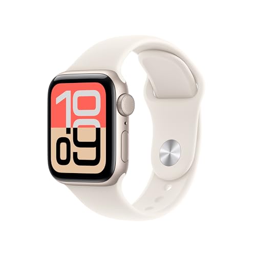 Apple Watch SE 3  GPS 40mm  Smartwatch with Starlight Aluminum Case with Starlight Sport Band   S/M  Fitness and Sleep Trackers  Heart Rate Monitor  Always On Display  Water Resistant