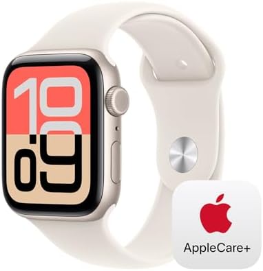 Apple Watch SE 3  GPS 44mm  Smartwatch with Starlight Aluminum Case with Starlight Sport Band   M/L  Fitness and Sleep Trackers  Heart Rate Monitor  Always On Display  Water Resistant