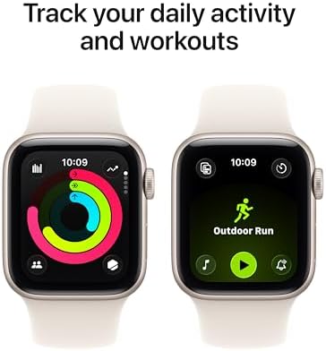 Apple Reloj SE 3 [GPS 1.575 in] Smartwatch con caja de aluminio Starlight con correa deportiva Starlight - S/M. Monitores de fitness y sueño, monitor de frecuencia cardíaca, pantalla siempre encendida
