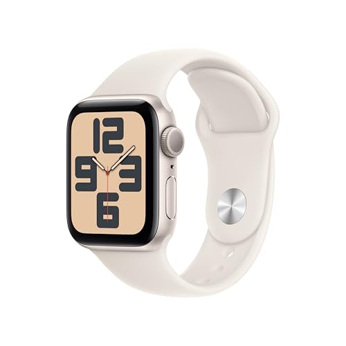 Apple Watch SE  2nd Gen   GPS 40mm  Smartwatch with Starlight Aluminum Case with Starlight Sport Band S/M  Fitness and Sleep Trackers  Crash Detection  Heart Rate Monitor  Retina Display