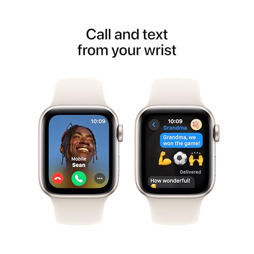 Apple Watch SE  2nd Gen   GPS 40mm  Smartwatch with Starlight Aluminum Case with Starlight Sport Band S/M  Fitness and Sleep Trackers  Crash Detection  Heart Rate Monitor  Retina Display