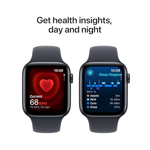 Apple Watch SE  2nd Gen   GPS 44mm  Smartwatch with Midnight Aluminum Case with Midnight Sport Band M/L  Fitness and Sleep Trackers  Crash Detection  Heart Rate Monitor  Retina Display