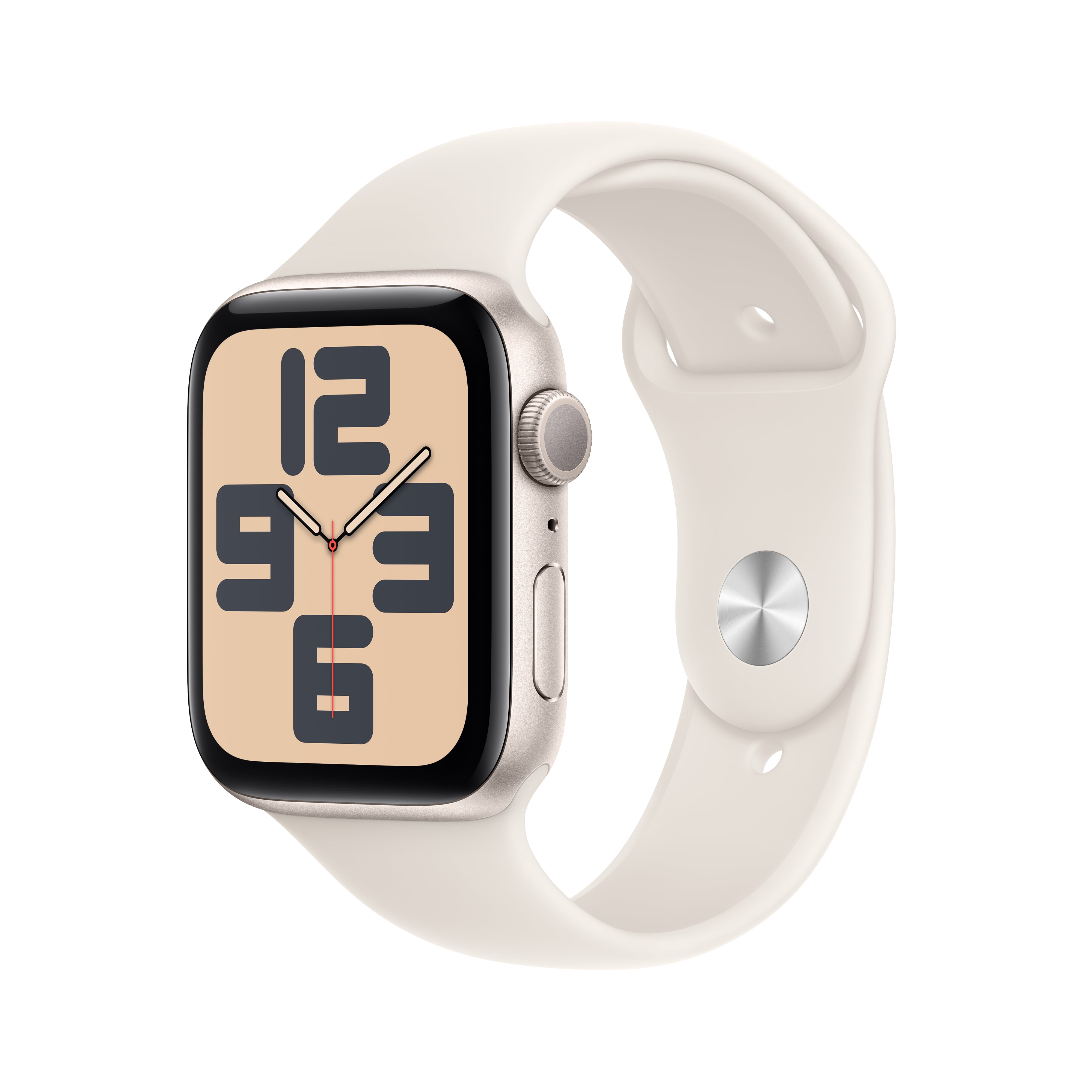 Apple Watch SE  2nd Gen   GPS 44mm  Smartwatch with Starlight Aluminum Case with Starlight Sport Band   M/L