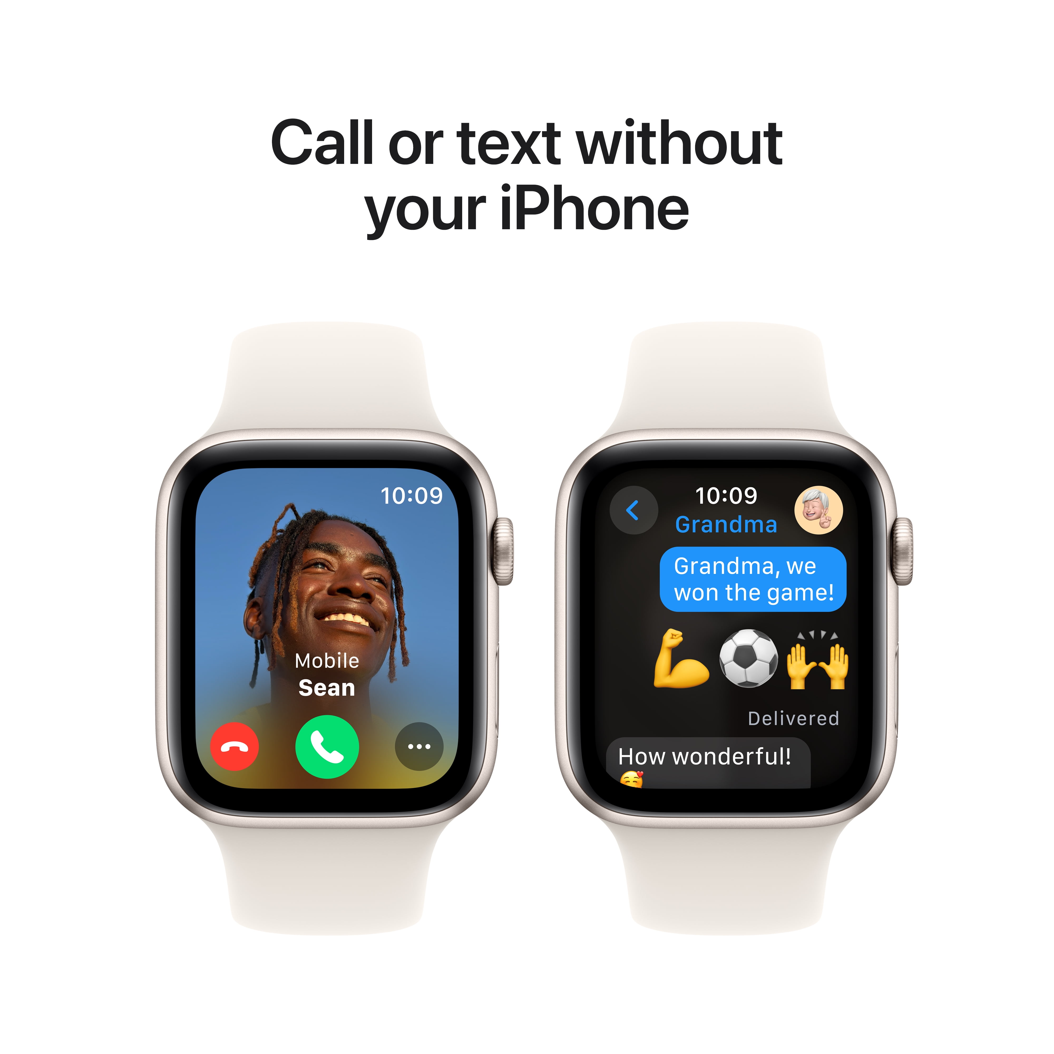 Apple Watch SE  2nd Gen   GPS 44mm  Smartwatch with Starlight Aluminum Case with Starlight Sport Band   M/L
