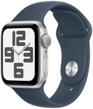 Apple Watch SE  2nd Gen   GPS  44mm    Silver Aluminum Case with White Sport Band  M/L  Renewed 