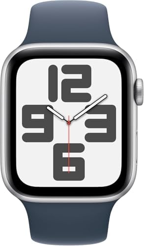 Apple Watch SE  2nd Gen   GPS  44mm    Silver Aluminum Case with White Sport Band  M/L  Renewed 