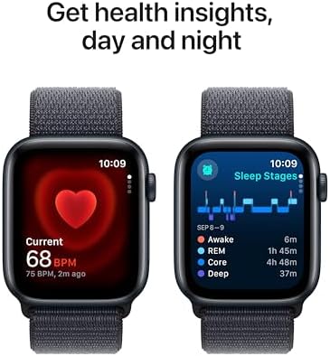 Apple Watch SE  2nd Gen   GPS 44mm  Smartwatch with Midnight Aluminum Case with Midnight Sport Band M/L  Fitness and Sleep Trackers  Crash Detection  Heart Rate Monitor  Retina Display