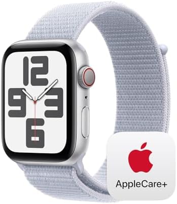 Apple Watch SE - Reloj inteligente (2.ª generación) [GPS + celular 44 mm] con caja de aluminio Midnight y correa deportiva color Midnight M/L, monitor de actividad física y sueño, detección de