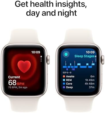 Apple Watch SE - Reloj inteligente (2.ª generación) [GPS + celular 44 mm] con caja de aluminio Midnight y correa deportiva color Midnight M/L, monitor de actividad física y sueño, detección de