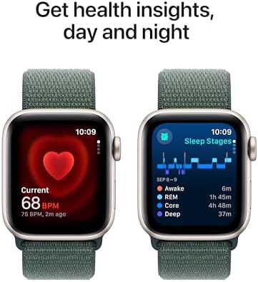 Apple Watch SE - Reloj inteligente (2.ª generación) [GPS + celular 44 mm] con caja de aluminio Midnight y correa deportiva color Midnight M/L, monitor de actividad física y sueño, detección de