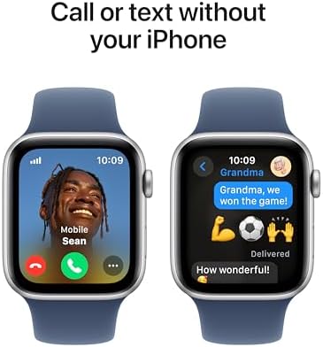 Apple Watch SE - Reloj inteligente (2.ª generación) [GPS + celular 44 mm] con caja de aluminio Midnight y correa deportiva color Midnight M/L, monitor de actividad física y sueño, detección de