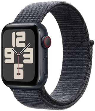 Apple Watch SE - Reloj inteligente (2.ª generación) [GPS + celular 44 mm] con caja de aluminio Midnight y correa deportiva color Midnight M/L, monitor de actividad física y sueño, detección de