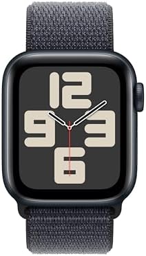 Apple Watch SE - Reloj inteligente (2.ª generación) [GPS + celular 44 mm] con caja de aluminio Midnight y correa deportiva color Midnight M/L, monitor de actividad física y sueño, detección de