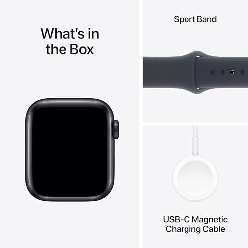 Apple Watch SE - Reloj inteligente (2.ª generación) [GPS + celular 44 mm] con caja de aluminio Midnight y correa deportiva color Midnight M/L, monitor de actividad física y sueño, detección de