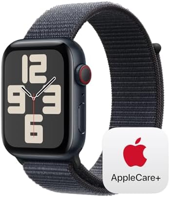 Apple Watch SE - Reloj inteligente (2.ª generación) [GPS + celular 44 mm] con caja de aluminio Midnight y correa deportiva color Midnight M/L, monitor de actividad física y sueño, detección de