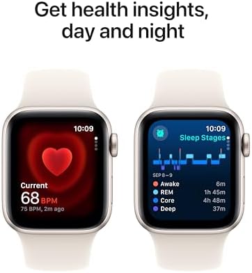 Apple Watch SE - Reloj inteligente (2.ª generación) [GPS + celular 44 mm] con caja de aluminio Midnight y correa deportiva color Midnight M/L, monitor de actividad física y sueño, detección de