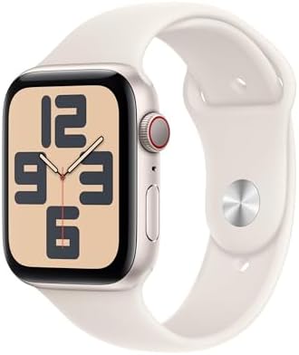 Apple Watch SE - Reloj inteligente (2.ª generación) [GPS + celular 44 mm] con caja de aluminio Midnight y correa deportiva color Midnight M/L, monitor de actividad física y sueño, detección de