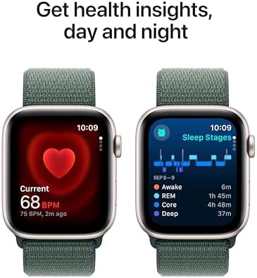 Apple Watch SE - Reloj inteligente (2.ª generación) [GPS + celular 44 mm] con caja de aluminio Midnight y correa deportiva color Midnight M/L, monitor de actividad física y sueño, detección de