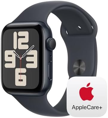 Apple Watch SE - Reloj inteligente (2.ª generación) [GPS + celular 44 mm] con caja de aluminio Midnight y correa deportiva color Midnight M/L, monitor de actividad física y sueño, detección de