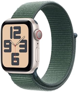 Apple Watch SE - Reloj inteligente (2.ª generación) [GPS + celular 44 mm] con caja de aluminio Midnight y correa deportiva color Midnight M/L, monitor de actividad física y sueño, detección de