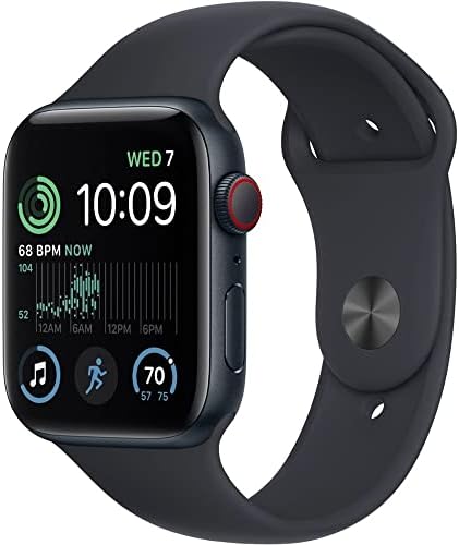 Apple Watch SE  2nd Gen   GPS  44mm    Midnight Aluminum Case with Midnight Sport Band  S/M  Renewed 