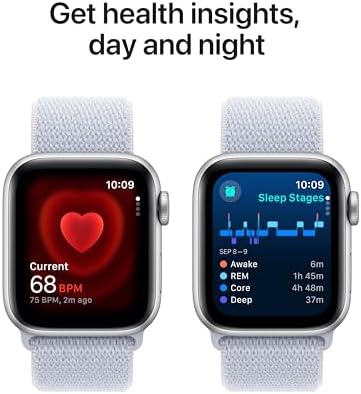 Apple Watch SE  2nd Gen   GPS 44mm  Smartwatch with Midnight Aluminum Case with Midnight Sport Band M/L  Fitness and Sleep Trackers  Crash Detection  Heart Rate Monitor  Retina Display