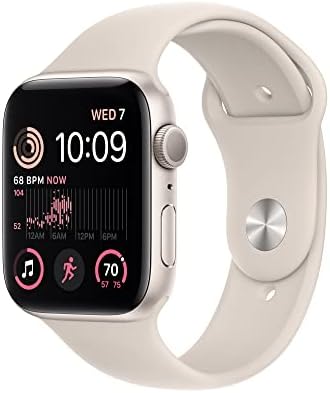 Apple Watch SE  2nd Gen   GPS  44mm    Midnight Aluminum Case with Midnight Sport Band  M/L  Renewed