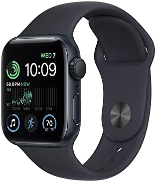 Apple Watch SE  2nd Gen   GPS  44mm    Midnight Aluminum Case with Midnight Sport Band  M/L  Renewed