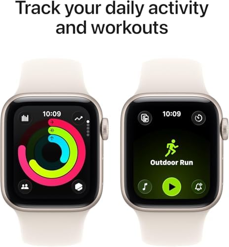 Apple Watch SE  3nd Gen   GPS  40mm    Starlight Aluminum Case with Starlight Sport Band  S/M  Renewed 