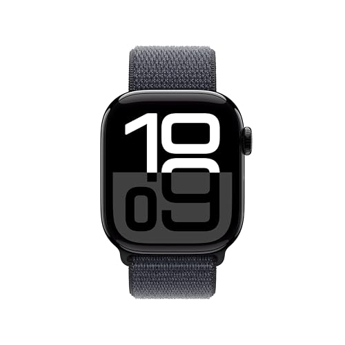 Apple Watch Series 10  GPS 42mm case  Smartwatch with Jet Black Aluminium Case with Ink Sport Loop  Fitness Tracker  ECG App  Always On Retina Display  Carbon Neutral