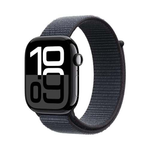 Apple Watch Series 10  GPS 42mm case  Smartwatch with Jet Black Aluminium Case with Ink Sport Loop  Fitness Tracker  ECG App  Always On Retina Display  Carbon Neutral