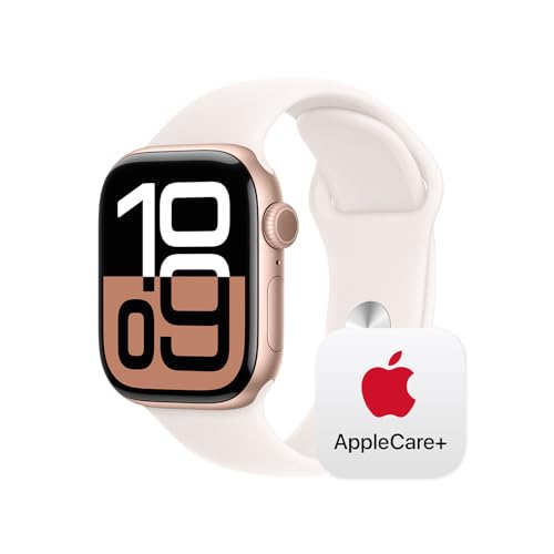 Apple Watch Series 10  GPS   Cellular 42mm  with Rose Gold Aluminium Case with Light Blush Sport Band   S/M  Fitness Tracker  ECG App  Always On Retina Display with AppleCare   2 Years 