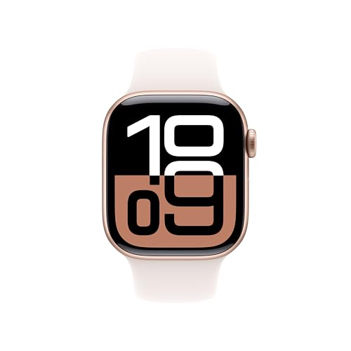 Apple Watch Series 10  GPS   Cellular 42mm  with Rose Gold Aluminium Case with Light Blush Sport Band   S/M  Fitness Tracker  ECG App  Always On Retina Display with AppleCare   2 Years 