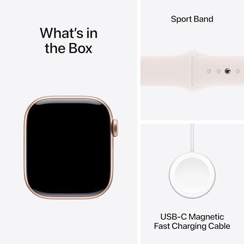 Apple Watch Series 10  GPS   Cellular 42mm  with Rose Gold Aluminium Case with Light Blush Sport Band   S/M  Fitness Tracker  ECG App  Always On Retina Display with AppleCare   2 Years 
