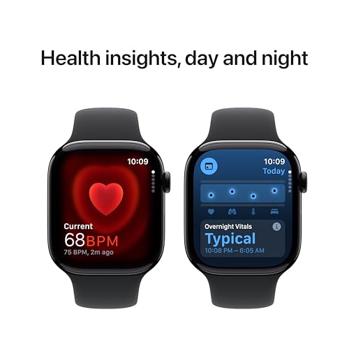 Apple Watch Series 10  GPS   Cellular 46mm case  Smartwatch with Jet Black Aluminium Case with Black Sport Band   M/L  Fitness Tracker  ECG App  Always On Retina Display  Water Resistant