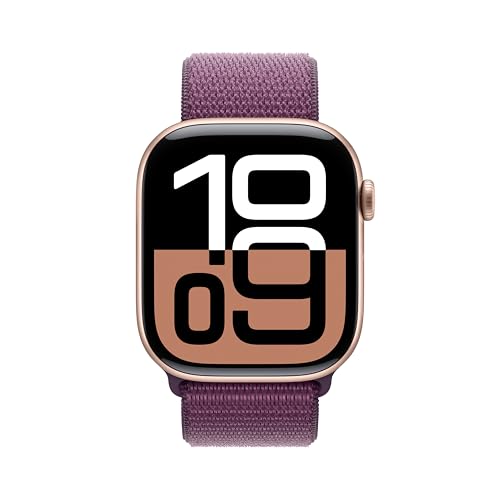 Apple Watch Series 10  GPS   Cellular 46mm case  Smartwatch with Rose Gold Aluminium Case with Plum Sport Loop  Fitness Tracker  ECG App  Always On Retina Display  Carbon Neutral