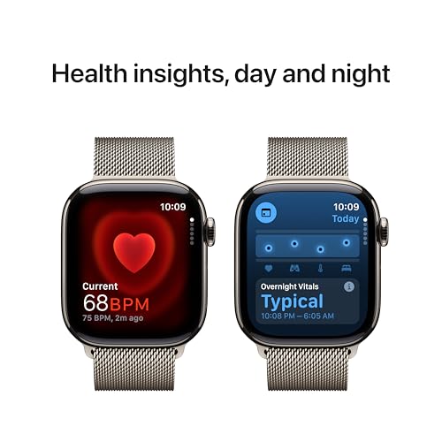 Apple Watch Series 10  GPS   Cellular 42mm case  Smartwatch with Natural Titanium Case with Natural Milanese Loop  Fitness Tracker  ECG App  Always On Retina Display  Carbon Neutral