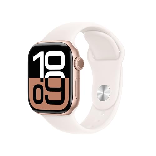 Apple Watch Series 10  GPS 42mm case  Smartwatch with Rose Gold Aluminium Case with Light Blush Sport Band   S/M  Fitness Tracker  ECG App  Always On Retina Display  Water Resistant