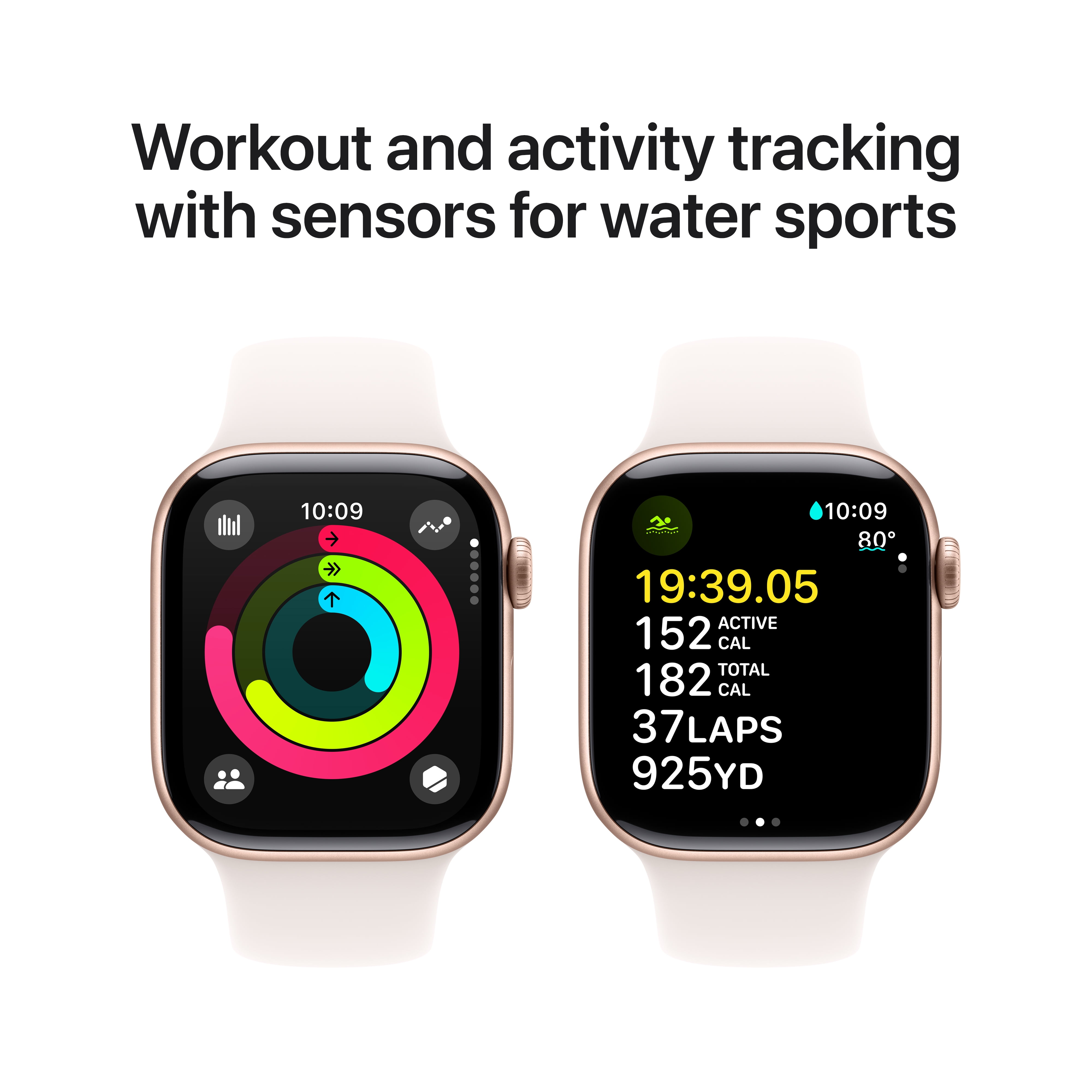 Apple Watch Series 10 GPS 42mm Rose Gold Aluminum Case with Light Blush Sport Band   S/M